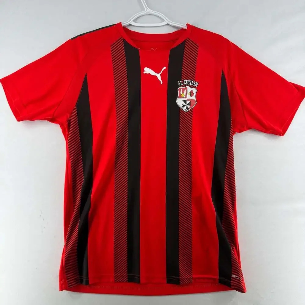 1295 YXL Puma St. Cecilia Youth Soccer Jersey Red Black #26